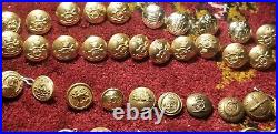 US Army, Canadian British Army WWII And After Uniform Buttons 53 Buttons Set Idc