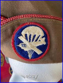 US Army Glider / Paratroops Engineer Overseas Cap & Patch Size 7 No Size Tag