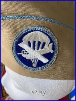 US Army Glider / Paratroops Infantry Overseas Cap & Patch Size 7-1/4 No Tag