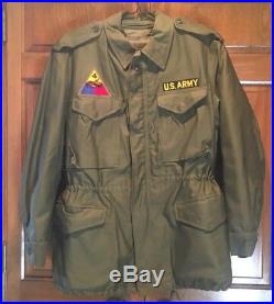 US Army M-1951 Field Jacket & Liner 4th Armored Division WWII Patch Medium Korea
