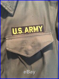 US Army M-1951 Field Jacket & Liner 4th Armored Division WWII Patch Medium Korea