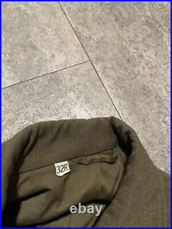 US Army Officer WWII 1945 Jacket Field Wool Sz 32R Patches Airborne Coat