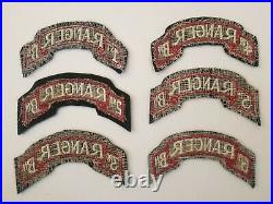 US Army Ranger Scrolls 1st 2nd 3rd 4th 5th 6th Rangers WWII Felt with Cheesecloth