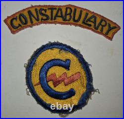 US Army WW2 Military Constabulary Patch Shoulder Tab Red Border Early Occupation