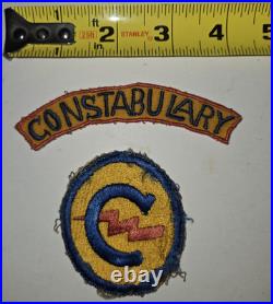 US Army WW2 Military Constabulary Patch Shoulder Tab Red Border Early Occupation