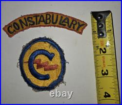 US Army WW2 Military Constabulary Patch Shoulder Tab Red Border Early Occupation