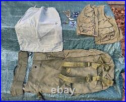 US Military Army Duffle Lot WWII US Army Air Force Vest Vietnam Bag Patches Pin