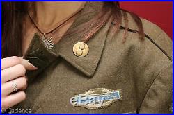 US WW2 7th Army Civil Affairs Ike Coat Jacket German CIB & Bullion Patch! J31