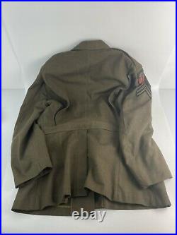 US WW2 AAC Army Air Corps Force Uniform Jacket With Patches & Hat