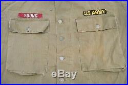 US WW2 Army HBT Jacket 13 Star Button P43 1943 WWII With Patches