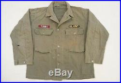 US WW2 Army HBT Jacket 13 Star Button P43 1943 WWII With Patches