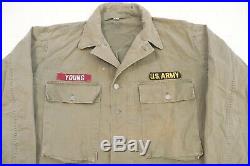 US WW2 Army HBT Jacket 13 Star Button P43 1943 WWII With Patches