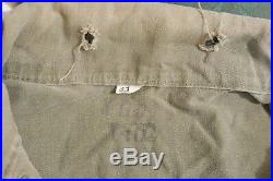 US WW2 Army HBT Jacket 13 Star Button P43 1943 WWII With Patches