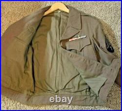 US WWII Army XV Corp Ike Uniform Jacket With Patches Technician Size 38R 1944