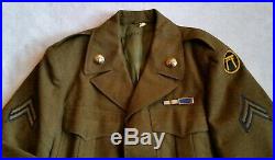 US WWIi Army Corporal Mens Uniform Ike Jacket, Complete Uniform Patches Insignia