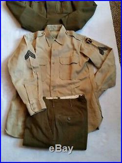 US WWIi Army Corporal Mens Uniform Ike Jacket, Complete Uniform Patches Insignia