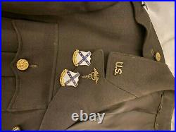 U. S. Army Officer's Dress Jacket, Cap, Patches, Crests, Captain, WW2, Medical
