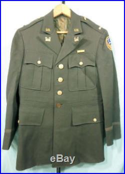 U. S. Wwii Ww2 Army Officer's Men's Uniform Jacket Named With Patch 38r #646