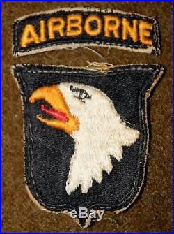 Uniform Worn Wwii Ww2 U. S. Army 101st Infantry Division Patch With Airborne Tab