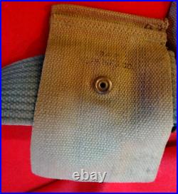 Us Army Ww II Belt Colt Auto 45 Holster Mag Pouch & 1st Aid + 1943 Canteen + Cup