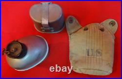 Us Army Ww II Belt Colt Auto 45 Holster Mag Pouch & 1st Aid + 1943 Canteen + Cup