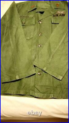 Us Vn War 1962 Dated Cwo2 Army Pilot Od Jacket/shirt With 90th DIV Wwii Patch