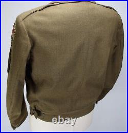 VINTAGE 1940S US ARMY WOOL IKE With MEDALS PATCH JACKET MENS 40 WWII MINT