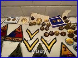 VTG US Army Military Patch pins Buttons Mixed Lot over 258 WWII Korea Vietnam