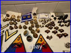 VTG US Army Military Patch pins Buttons Mixed Lot over 258 WWII Korea Vietnam