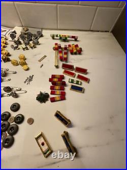 VTG US Army Military Patch pins Buttons Mixed Lot over 258 WWII Korea Vietnam