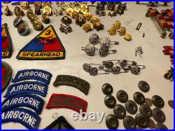 VTG US Army Military Patch pins Buttons Mixed Lot over 258 WWII Korea Vietnam