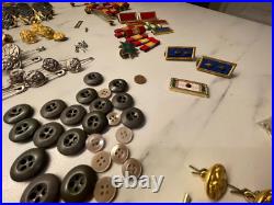 VTG US Army Military Patch pins Buttons Mixed Lot over 258 WWII Korea Vietnam