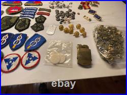 VTG US Army Military Patch pins Buttons Mixed Lot over 258 WWII Korea Vietnam