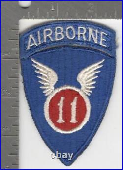 Very RARE WW 2 US Army 11th Airborne Ribbed Weave Patch & Sewn On Tab Inv# K0692