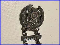 Very Rare Silver U. S. Army WWII Vintage Marksmanship Badge with SEVEN Bars Look