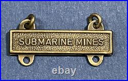 Very Rare U. S. Army Submarine Mines Qualification Q Bar Marksmanship Badge