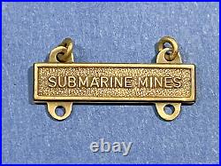 Very Rare U. S. Army Submarine Mines Qualification Q Bar Marksmanship Badge