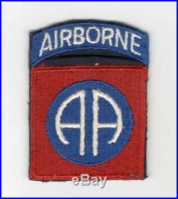 Very Rare WW 2 US Army 82nd Airborne Black Base Patch Attached Tab Inv# M828