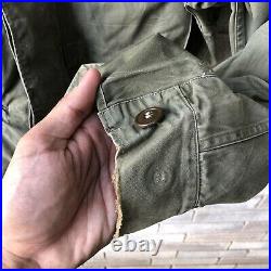 Vintage 1940s WW2 U. S. Army M-1943 Field Jacket M43 Sz 34S With Patch Dated 1948