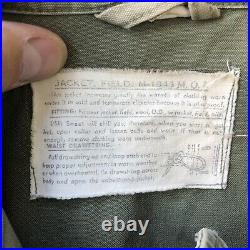 Vintage 1940s WW2 U. S. Army M-1943 Field Jacket M43 Sz 34S With Patch Dated 1948