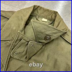 Vintage 1943 US Army Field Jacket With Mt. Fuji Patch Stenciled Size 40 L