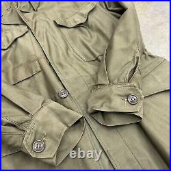 Vintage 1943 US Army Field Jacket With Mt. Fuji Patch Stenciled Size 40 L