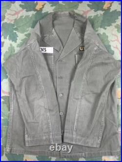 Vintage 40s M-47 US Army HBT Jacket Shirt 13 Star PATCHED SGM WWII Korean War