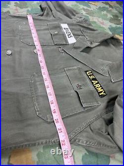 Vintage 40s M-47 US Army HBT Jacket Shirt 13 Star PATCHED SGM WWII Korean War