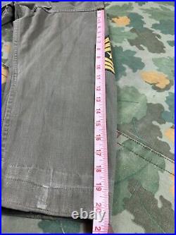 Vintage 40s M-47 US Army HBT Jacket Shirt 13 Star PATCHED SGM WWII Korean War