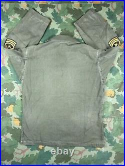 Vintage 40s M-47 US Army HBT Jacket Shirt 13 Star PATCHED SGM WWII Korean War