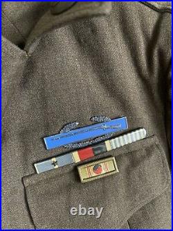 Vintage 40s WW2 US Army Eisenhower Ike Wool Patched Jacket 36R