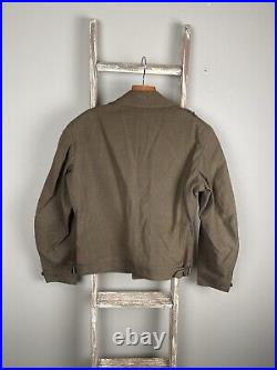 Vintage 40s WW2 US Army Eisenhower Ike Wool Patched Jacket 36R