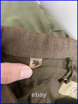 Vintage 40s WW2 US Army Eisenhower Ike Wool Patched Jacket 36R