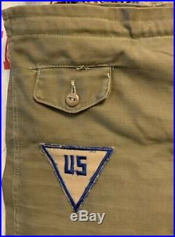 Vintage 40s WWII US Army Stencil E. T. O. Patch Training Bathing Suit Shorts Pants